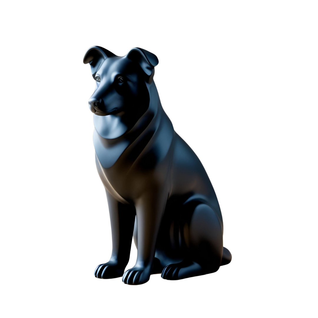 Minimalistischer Australian Shepherd – Skulptur