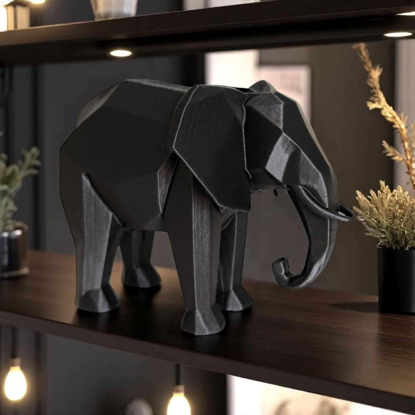 Minimalistische Elefanten Figur „Low Poly Elephant“ – Skulptur