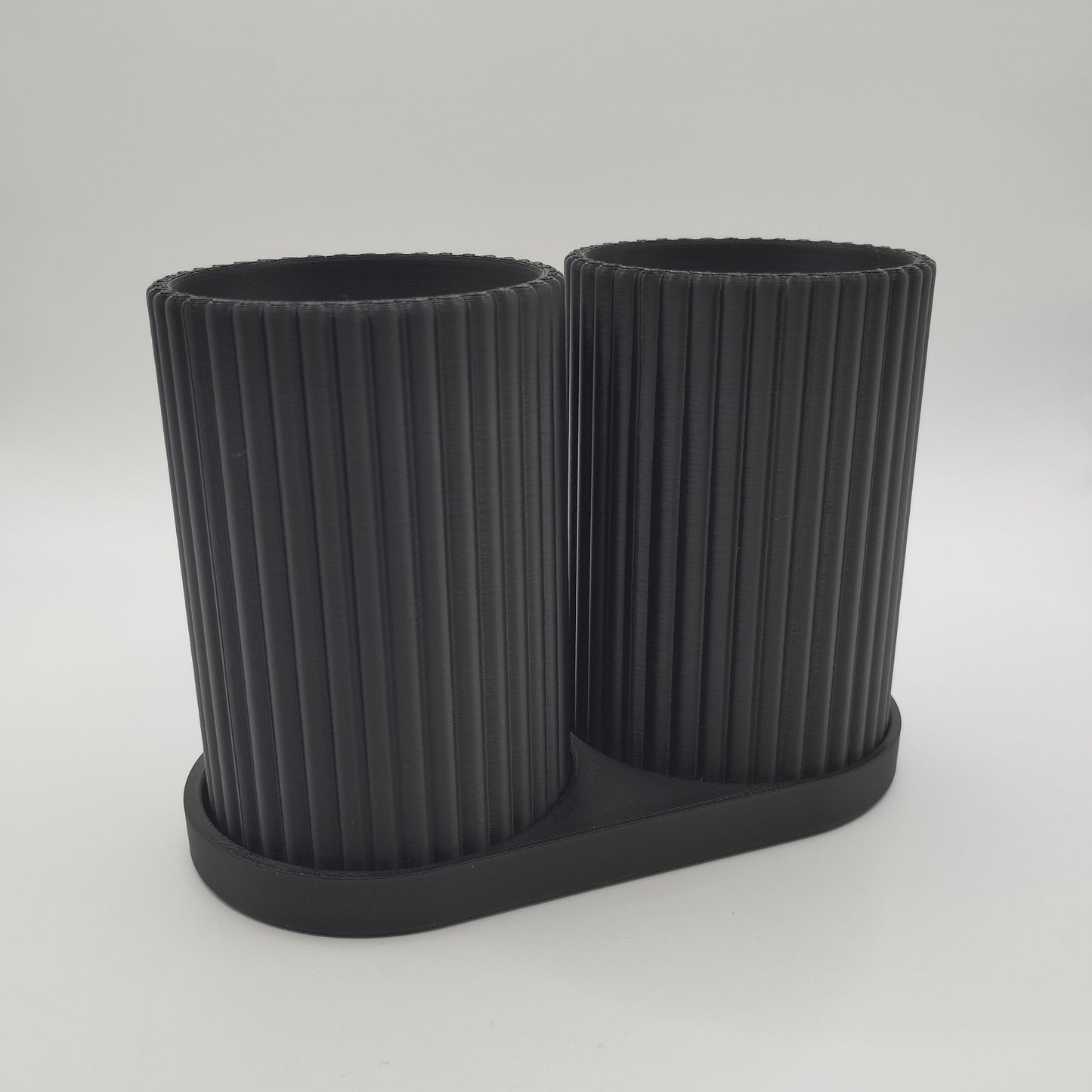 Gerippter Doppel Zahnbürstenhalter Set – Ordnung trifft Design