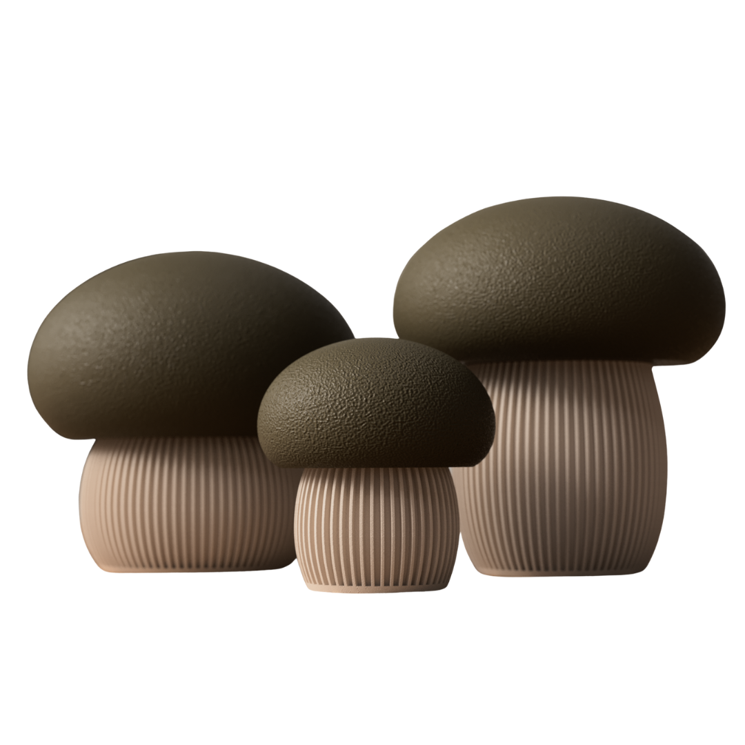 Japandi Pilz Dekoration 3er Set (Behälter) – Minimalistische Natürlichkeit