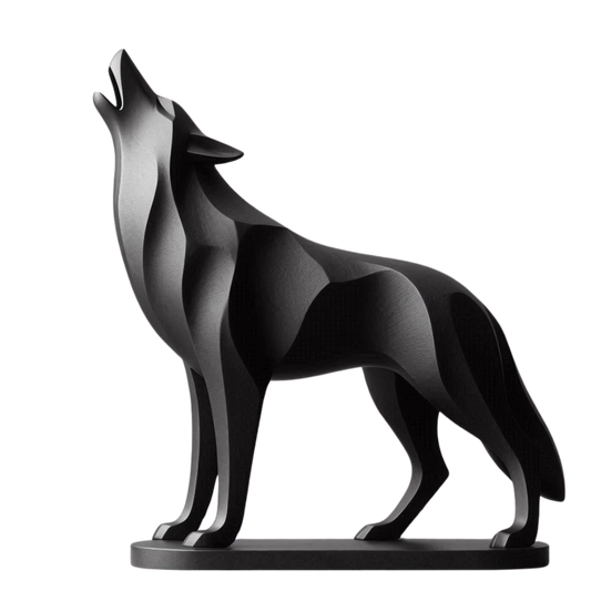 Minimalistische Wolfsfigur „Standing“  – Skulptur