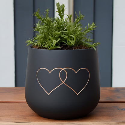 Moderner Übertopf „Two Hearts“
