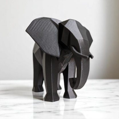 Minimalistische Elefanten Figur „Low Poly Elephant“   – Skulptur