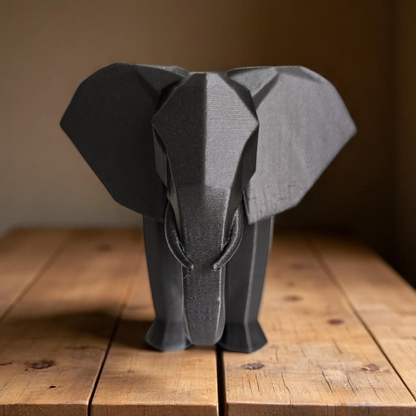 Minimalistische Elefanten Figur „Low Poly Elephant“   – Skulptur