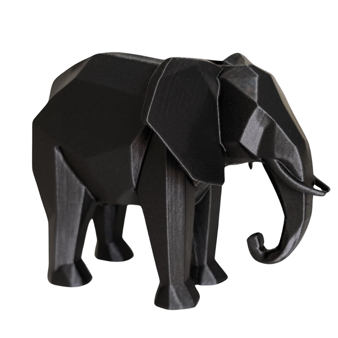 Minimalistische Elefanten Figur „Low Poly Elephant“   – Skulptur