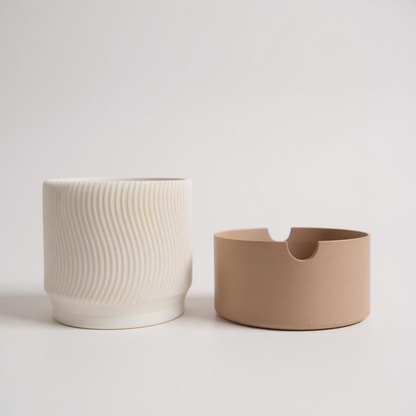 2-teiliger Pflanztopf „Ribbed Duo“