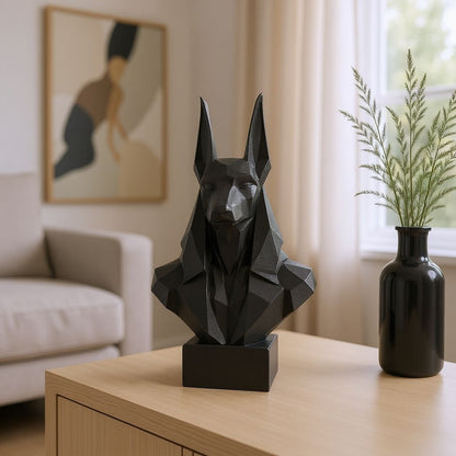 Low Poly Anubis Büste – Mystik trifft Minimalismus   – Skulptur