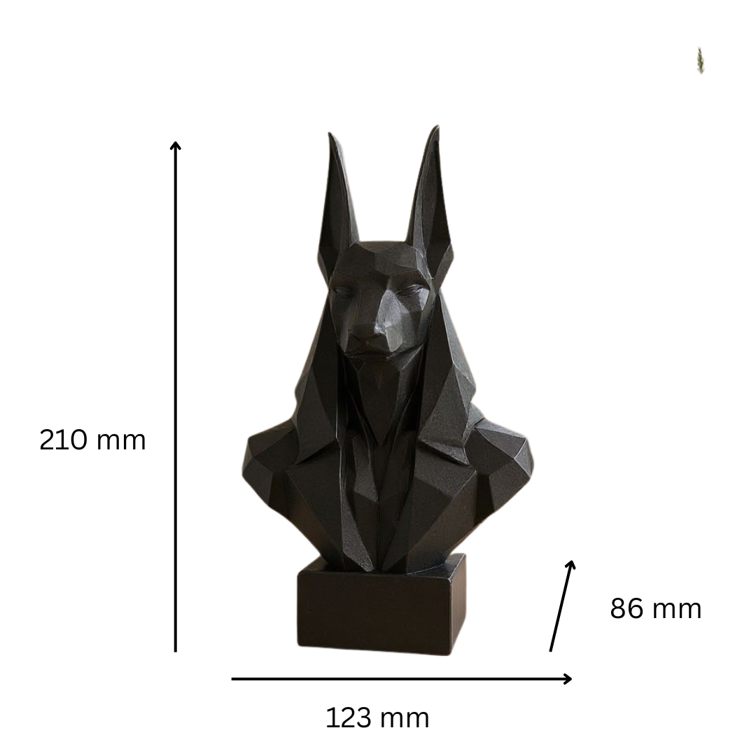 Low Poly Anubis Büste – Mystik trifft Minimalismus   – Skulptur