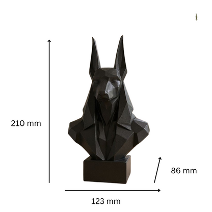 Low Poly Anubis Büste – Mystik trifft Minimalismus   – Skulptur