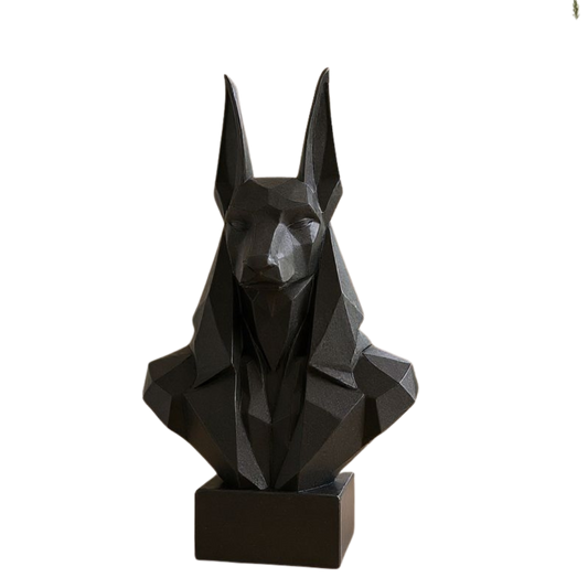 Low Poly Anubis Büste – Mystik trifft Minimalismus   – Skulptur