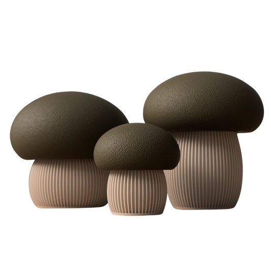 Japandi Pilz Dekoration 3er Set (Behälter) – Minimalistische Natürlichkeit